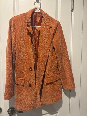 Orange Corduroy Blazer